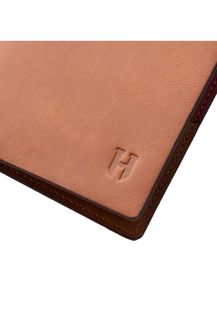 helmbrook Portefeuille en cuir véritable pour homme Slim Design Multi-Bay RFID Protected Eldridge Tan