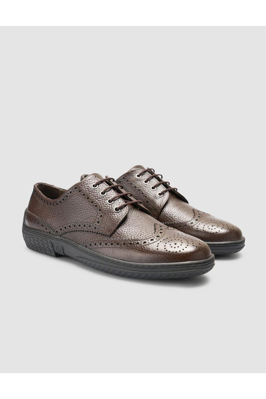 Cabani Shoes Chaussures de ville pour hommes en cuir véritable marron 100% - Marron