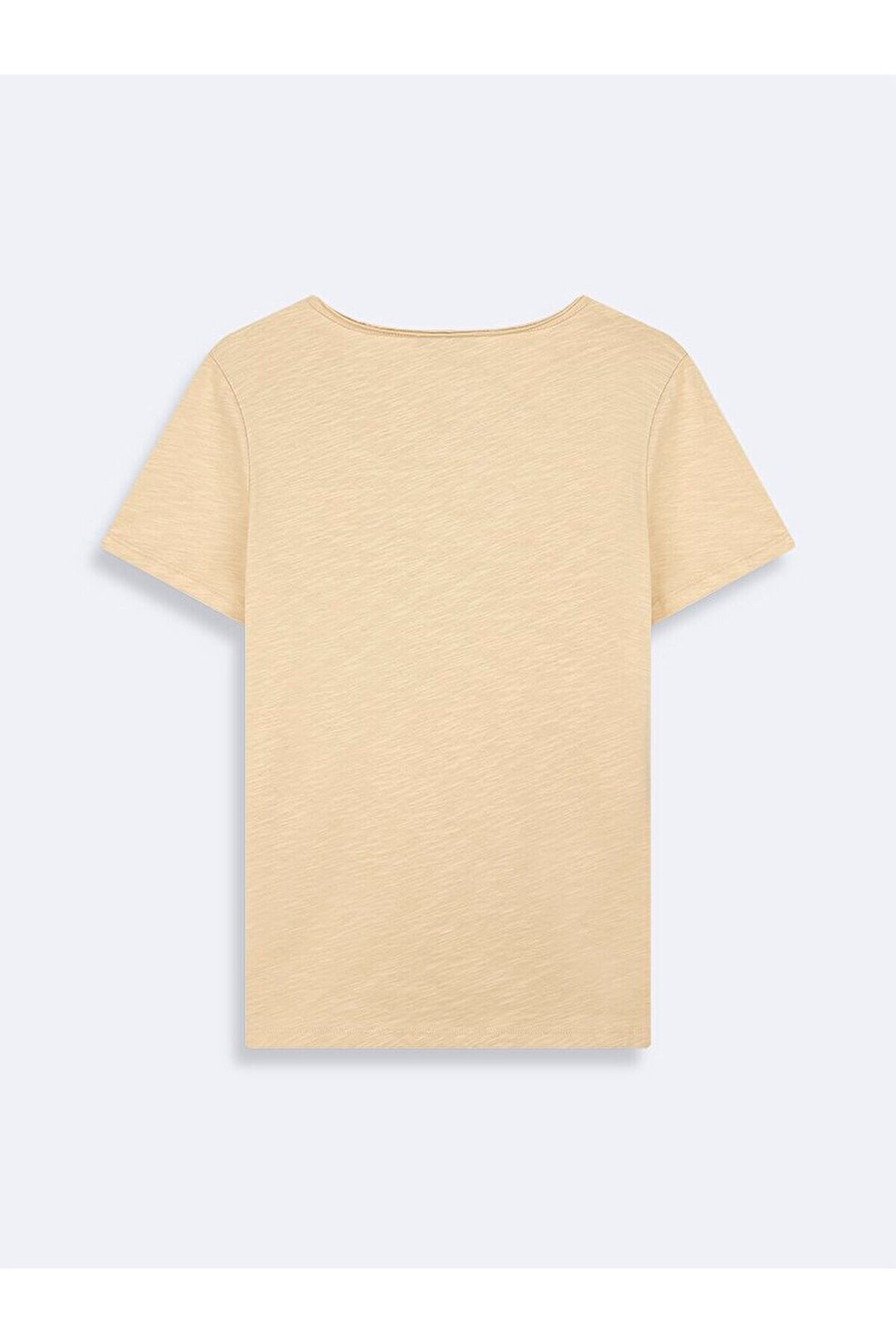 LTB T-shirt classique marron à col en U et manches courtes
