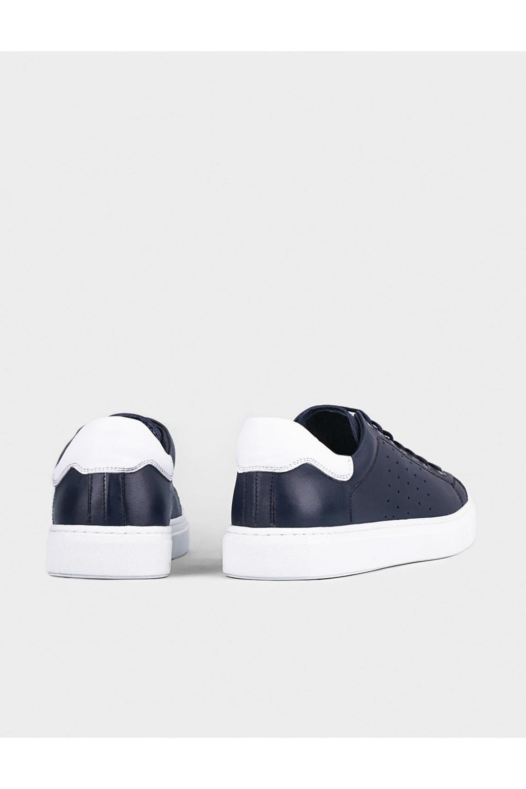 Cabani Shoes Sneaker en Cuir Véritable Bleu marine à Lacets pour Homme - Bleu marine