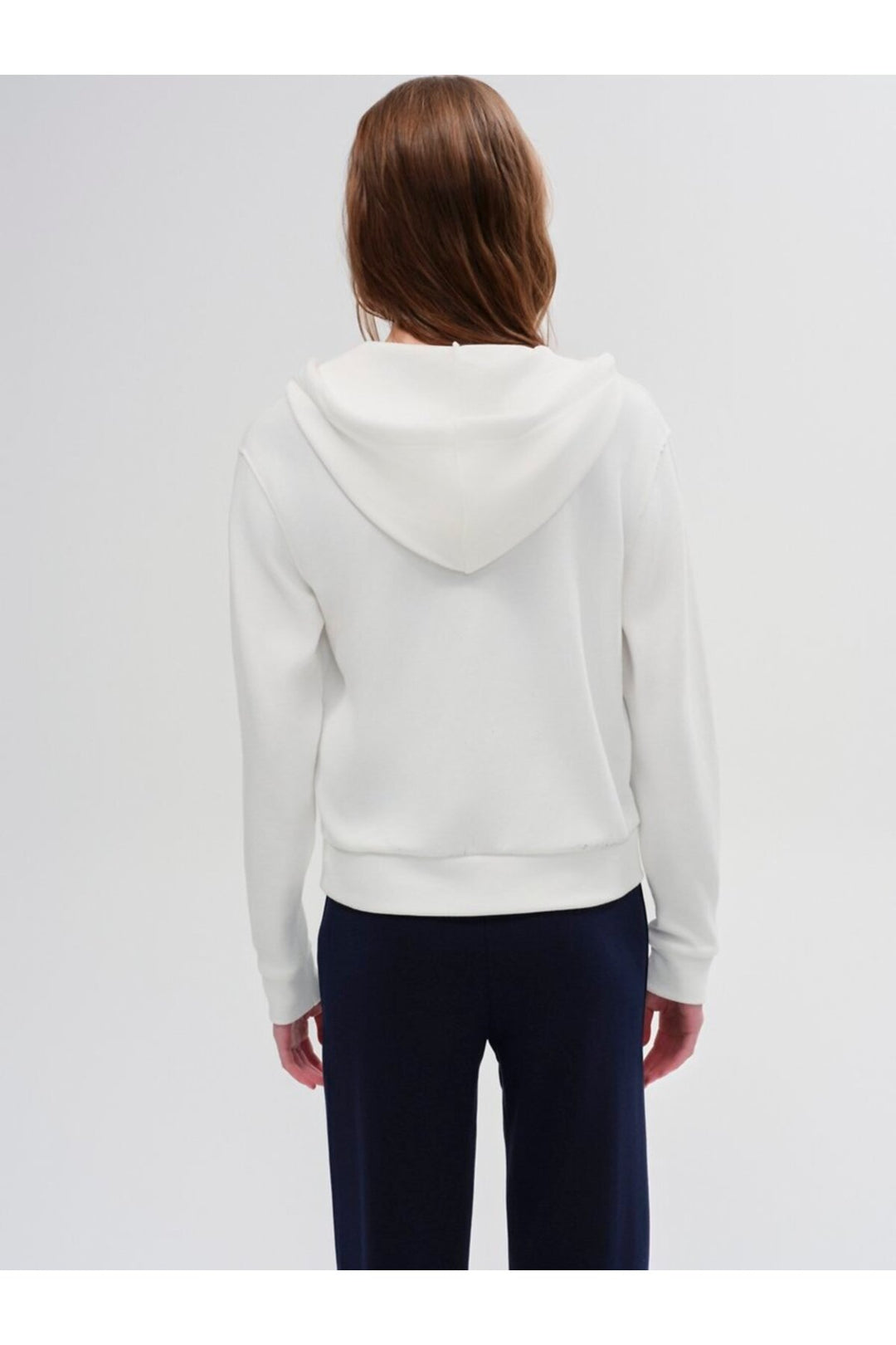 LTB Sweatshirt crème à capuche avec col en V basique - Crème