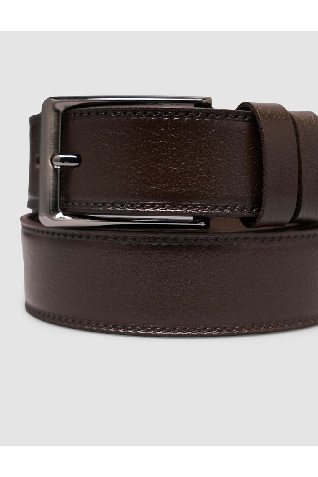 Cabani Shoes Ceinture classique pour homme en cuir véritable 100% marron avec couture de 3,5 cm. - Multicolore