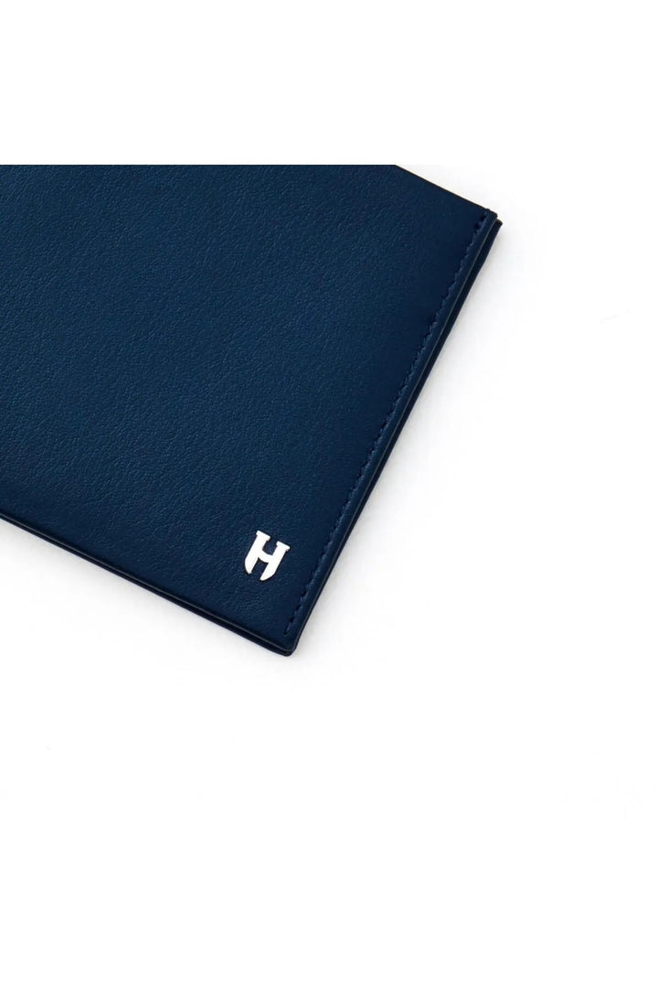 helmbrook Portefeuille en cuir véritable pour homme Design personnalisé Protégé RFID Tanner Bleu marine