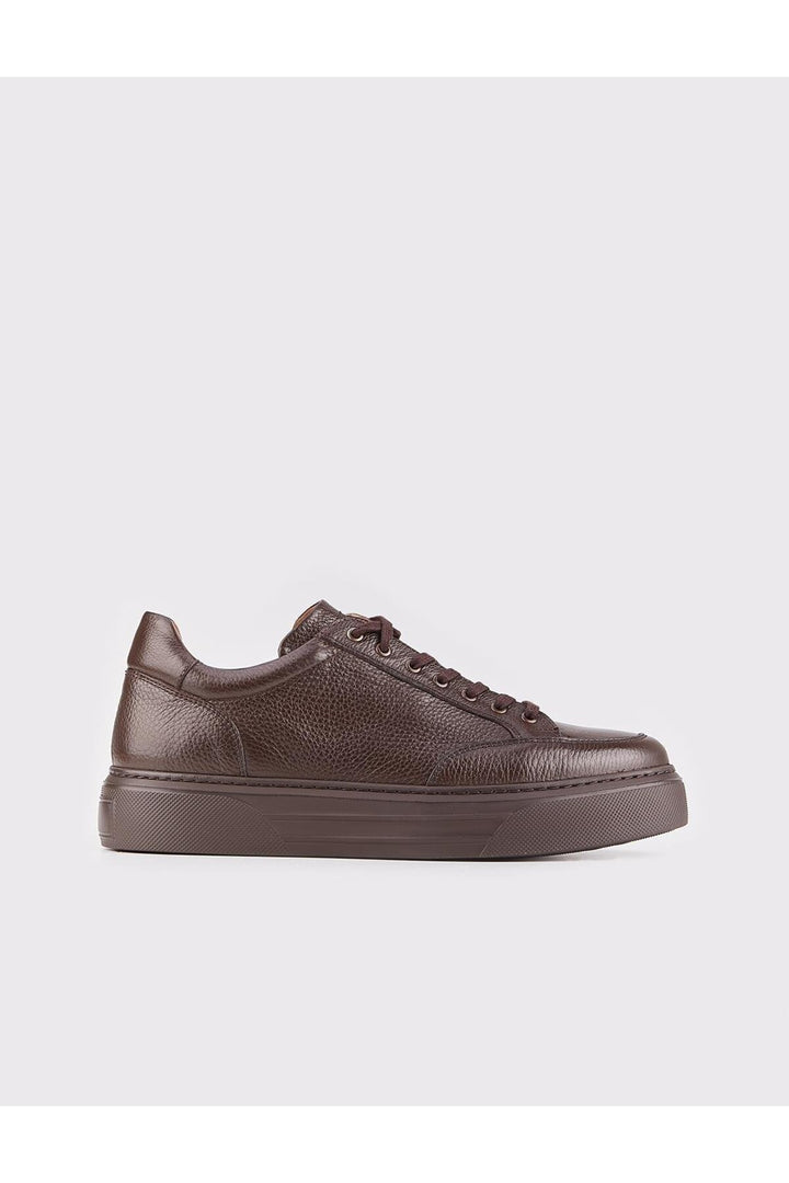 Cabani Shoes Chaussures de sport pour hommes en cuir véritable marron à lacets sur mesure - Marron