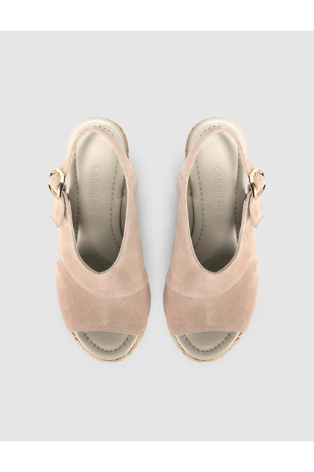 Cabani Shoes Sandales à talons compensés en cuir suédé véritable avec semelle en jute pour femmes - Pierre