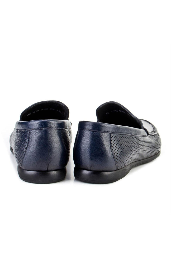 Cabani Shoes Mocassins pour hommes en cuir véritable bleu marine - Bleu marine