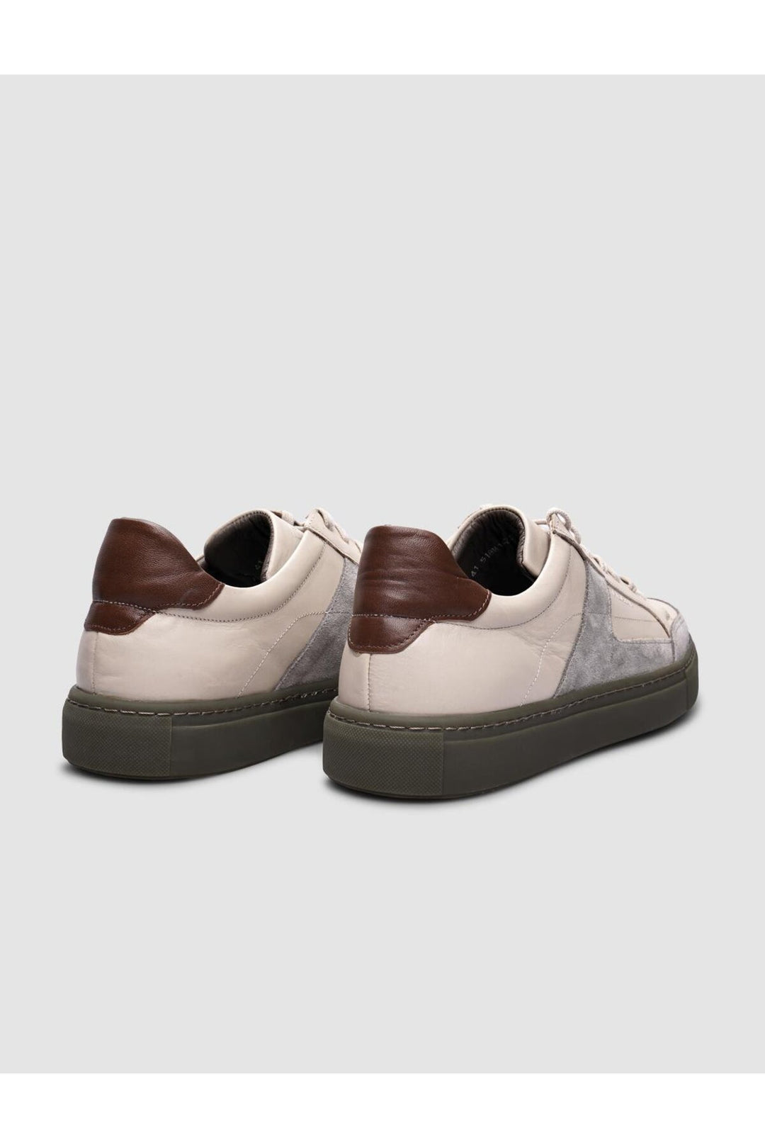 Cabani Shoes %100 Cuir véritable Chaussures de sport pour hommes beige à lacets - Beige