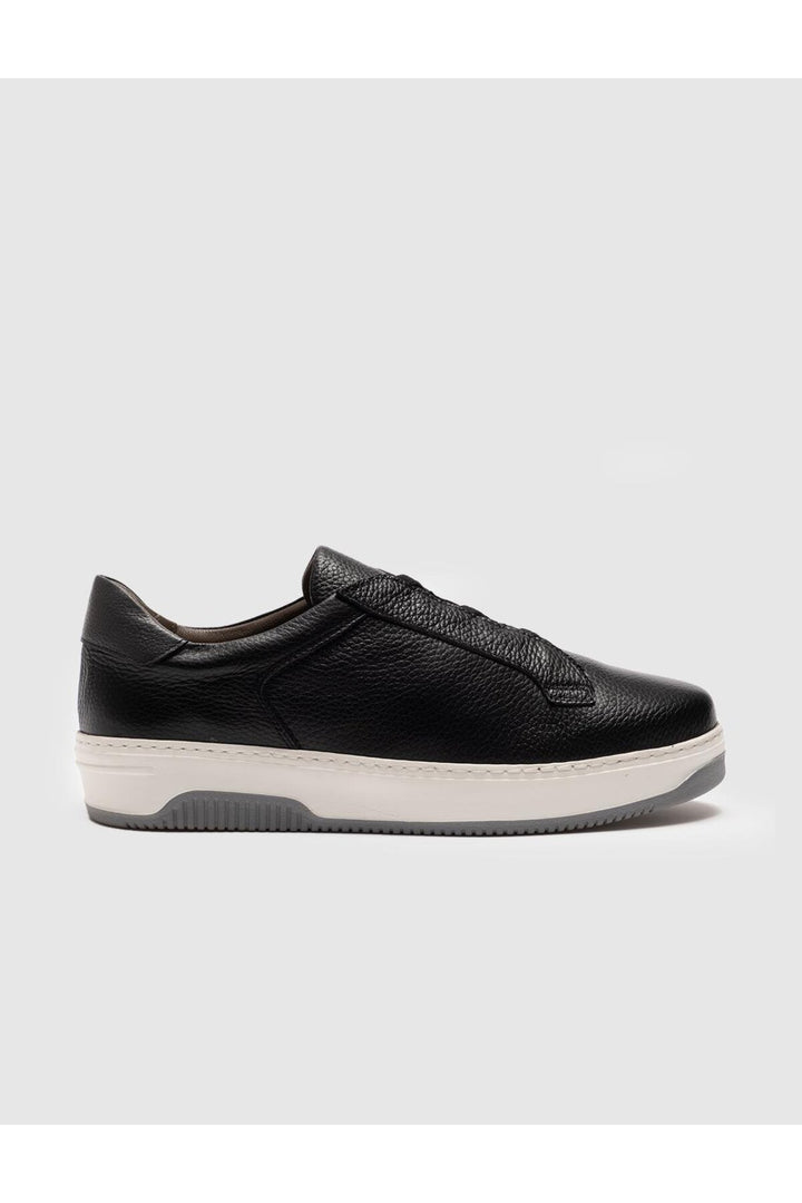 Cabani Shoes Chaussures de sport pour hommes en cuir véritable noir - Noir