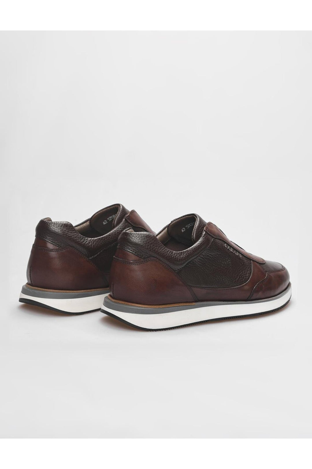 Cabani Shoes Chaussures de sport pour hommes en cuir véritable marron - Marron