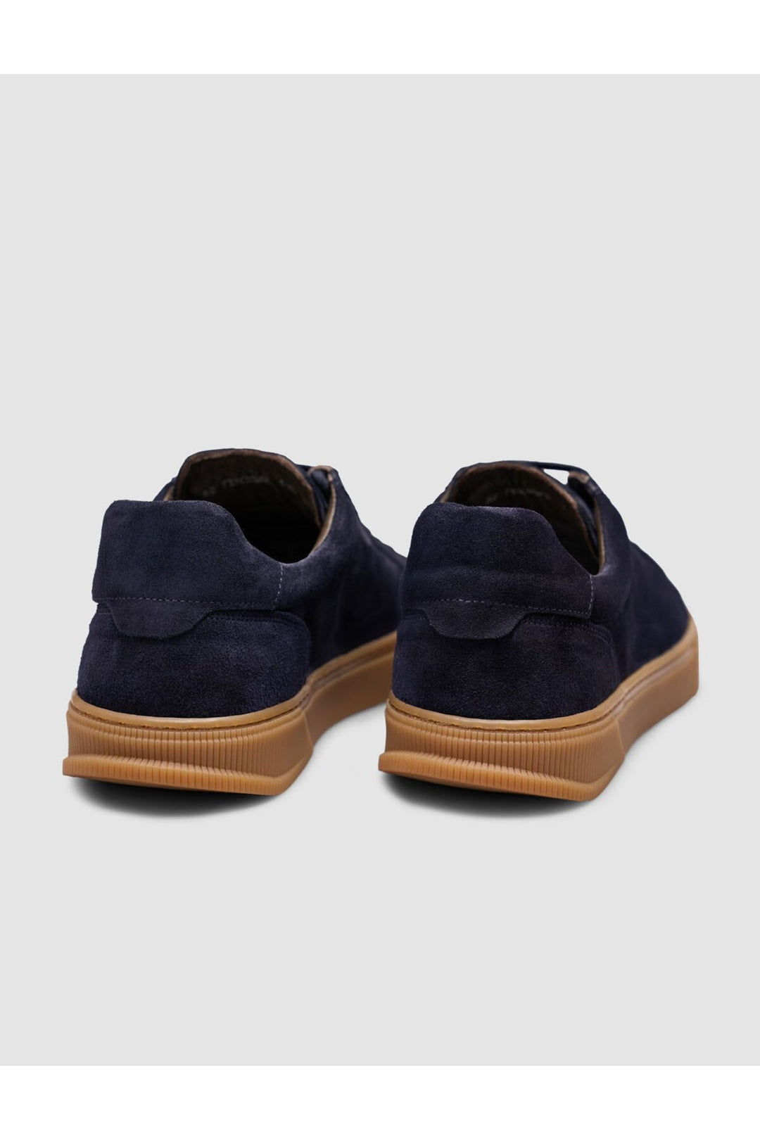 Cabani Shoes Sneaker pour homme en cuir bleu marine à lacets avec semelle marron. - Bleu marine