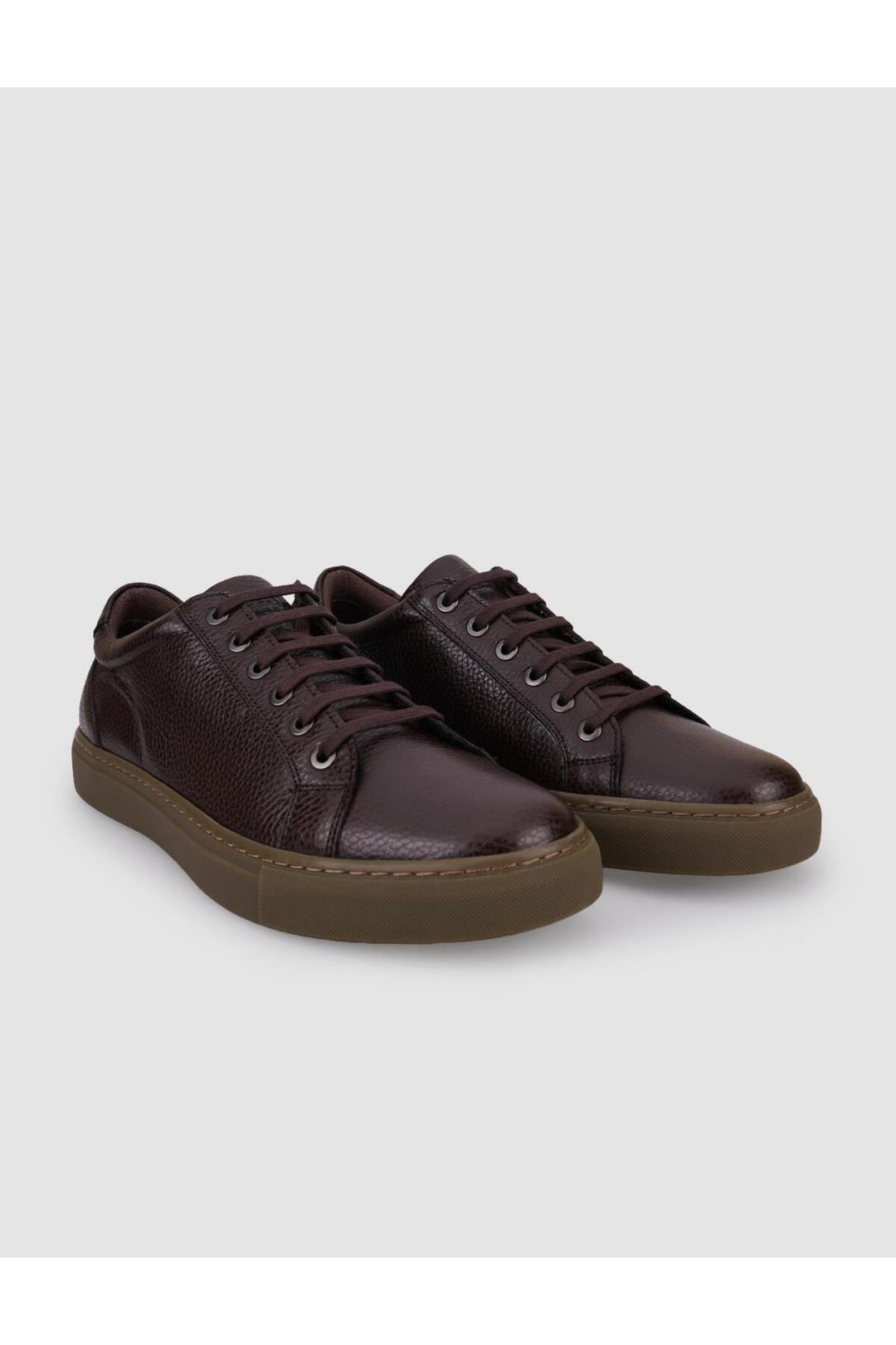Cabani Shoes %100 Cuir véritable Baskets pour hommes à lacets marron - Marron