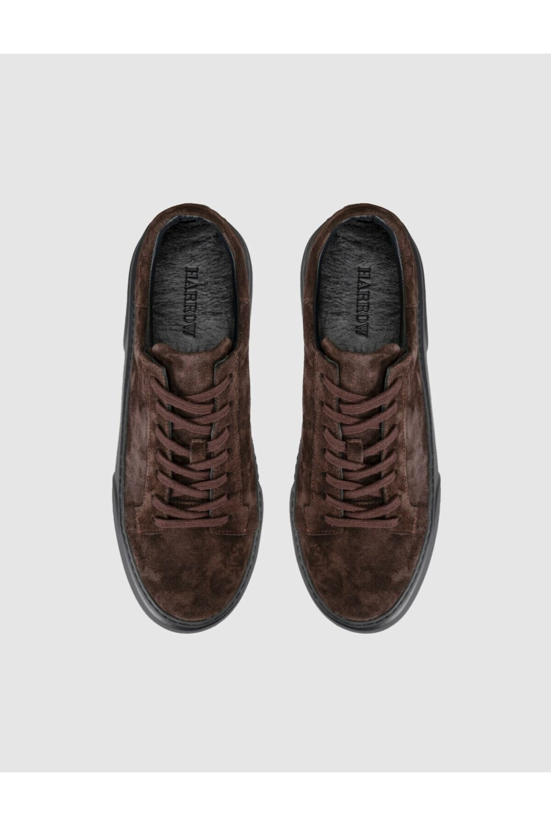 Cabani Shoes Baskets pour hommes en cuir suédé véritable marron - Marron