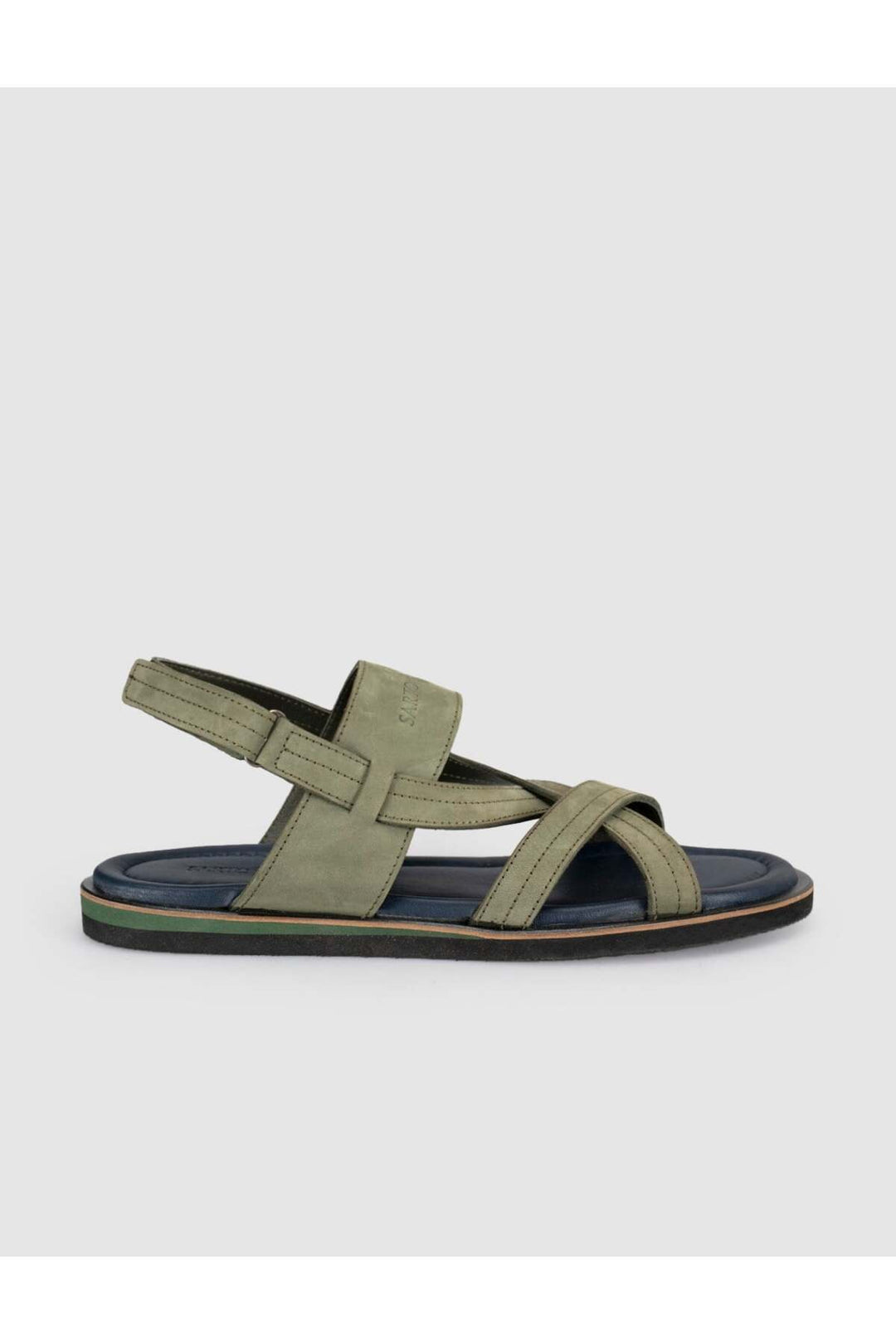 Cabani Shoes Sandale quotidienne pour homme en cuir véritable kaki - Vert