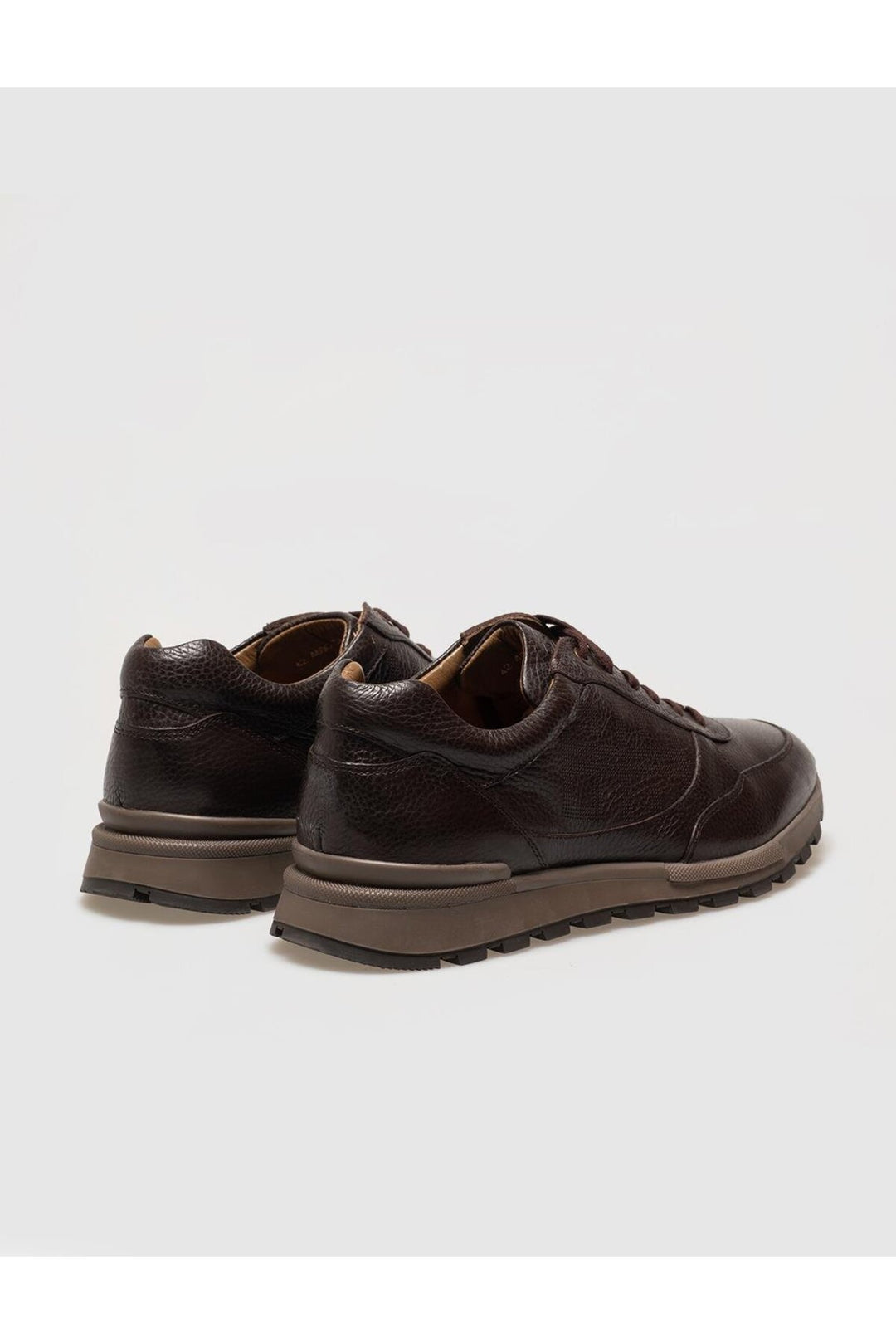 Cabani Shoes Chaussures de sport pour hommes en cuir véritable marron à lacets - Marron