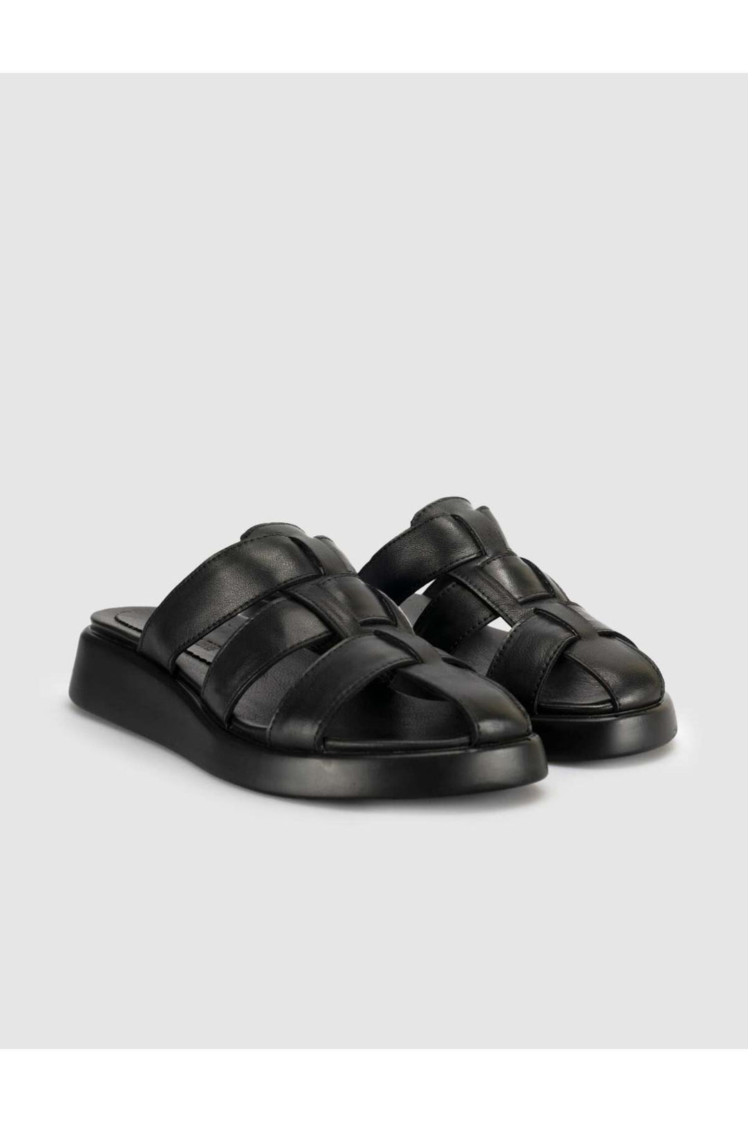 Cabani Shoes Sandale à plateforme en cuir véritable pour femme noire - Multicolore