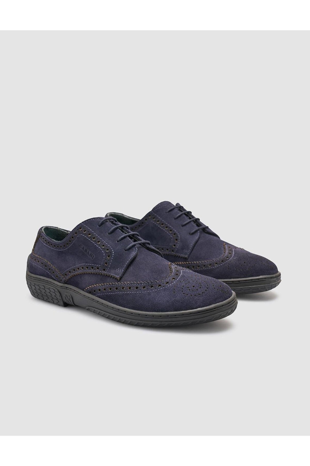 Cabani Shoes %100 Cuir Véritable Bleu marine Suédé Chaussures de Ville pour Homme - Bleu marine