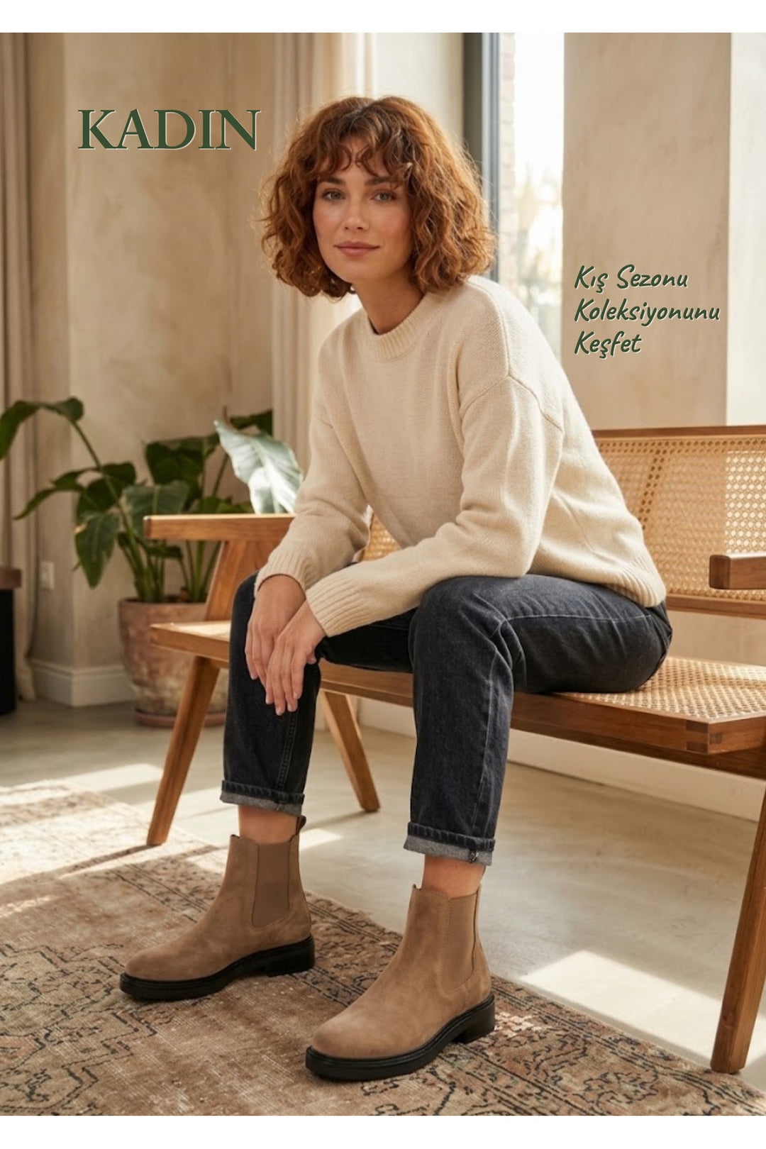 Wavelys BRUNO Bottes élégantes en cuir suédé véritable pour femmes à élastique - Multicolore