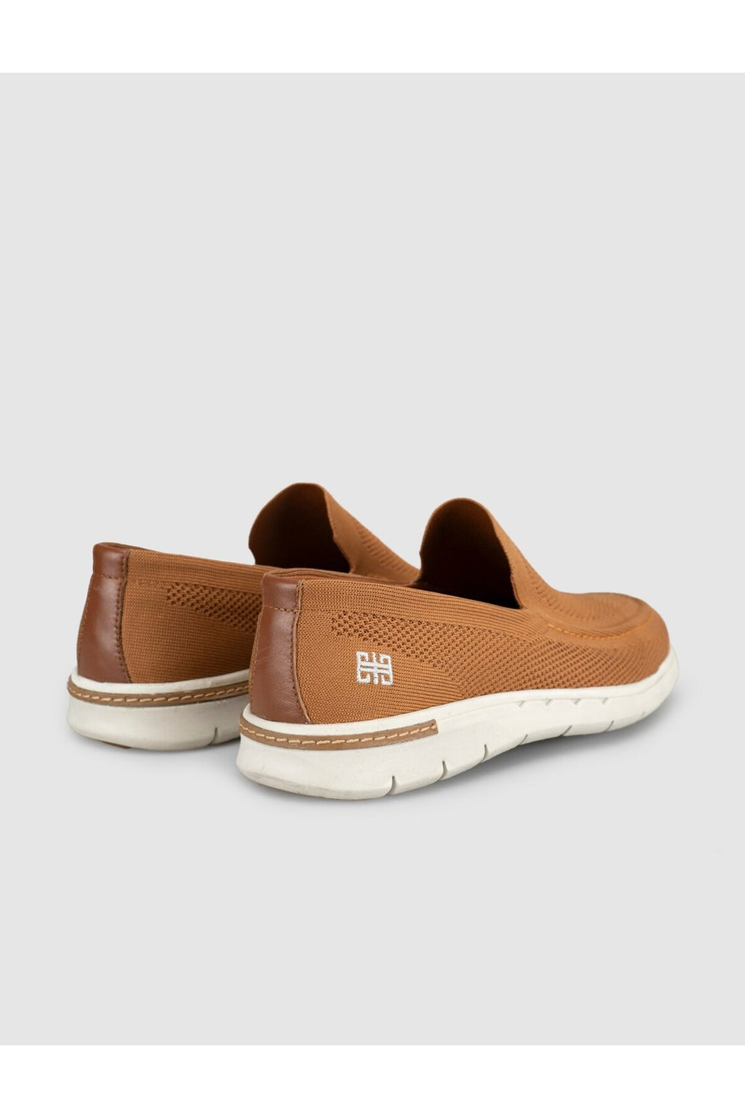 Cabani Shoes Chaussures décontractées pour hommes en tricot à semelle légère couleur moutarde. - Moutarde