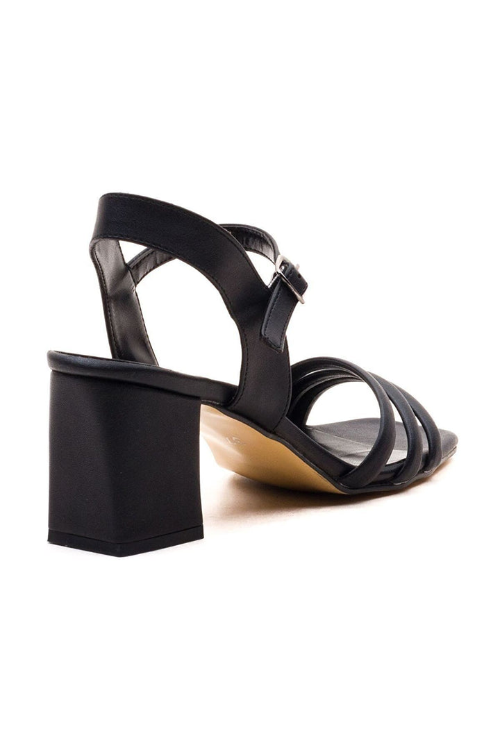 Wavelys Chaussures à talons avec bande pour femmes Sandales Luis Gate Shoes - Noir