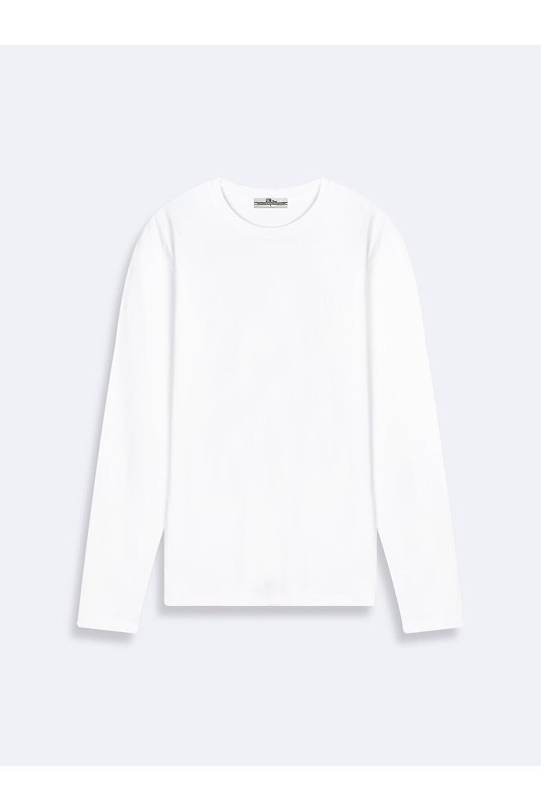 LTB T-shirt blanc à manches longues avec encolure en O