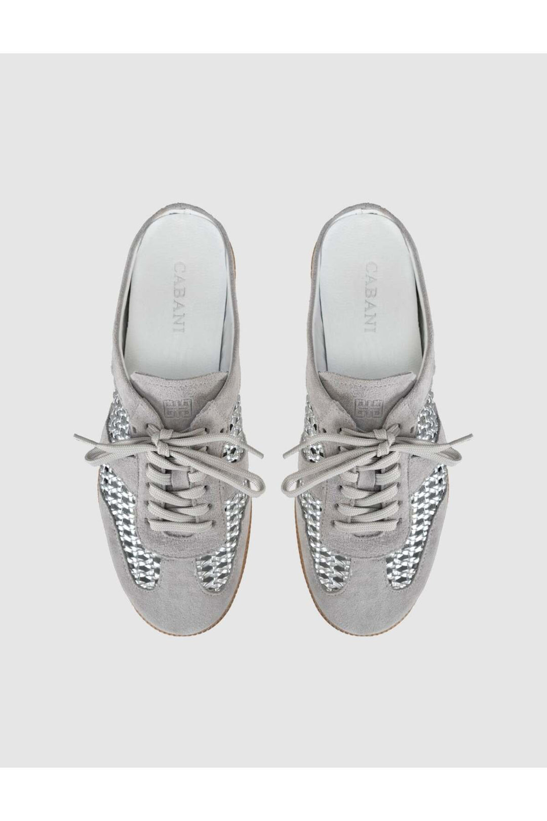 Cabani Shoes Baskets mules en cuir suédé gris pour femmes - Gris