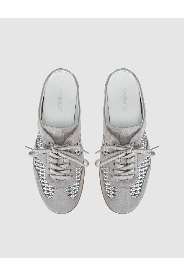 Cabani Shoes Baskets mules en cuir suédé gris pour femmes - Gris