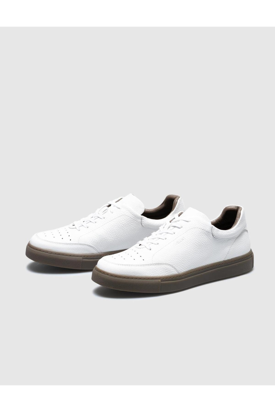 Cabani Shoes Chaussures de sport pour hommes en cuir véritable blanches à lacets - Blanc