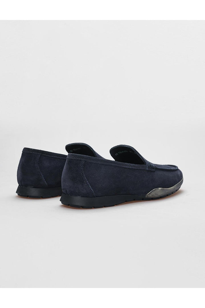 Cabani Shoes Chaussures de ville pour hommes en cuir véritable en suède bleu marine - Bleu marine