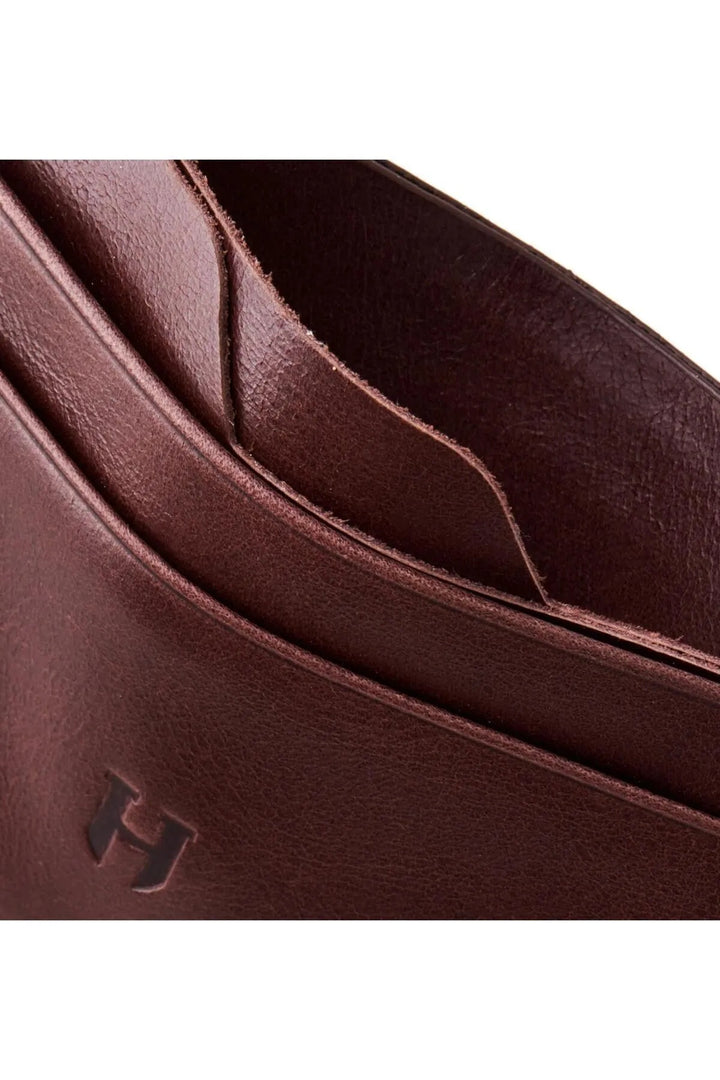 Helmbrook Porte-cartes mince en cuir véritable pour homme avec protection RFID Elton Coffee