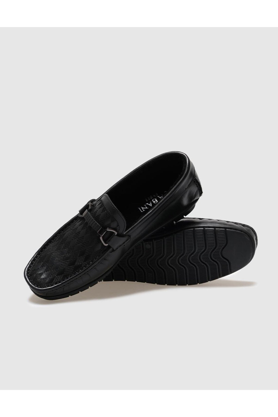 Cabani Shoes Mocassin pour homme en cuir véritable avec fourrure noire - Noir