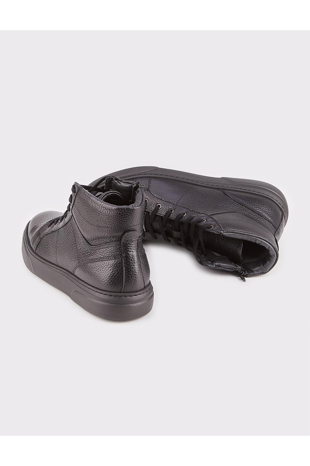 Cabani Shoes Bot de ville pour homme en cuir véritable noir avec fermeture éclair à semelle en poli. - Multicolore
