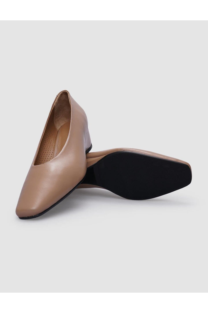 Cabani Shoes Chaussures à talons compensés pour femmes en cuir véritable beige 100% - Multicolore