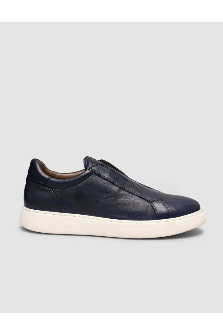 Cabani Shoes Bleu marine Chaussures Slip-On en Cuir Véritable - Bleu marine