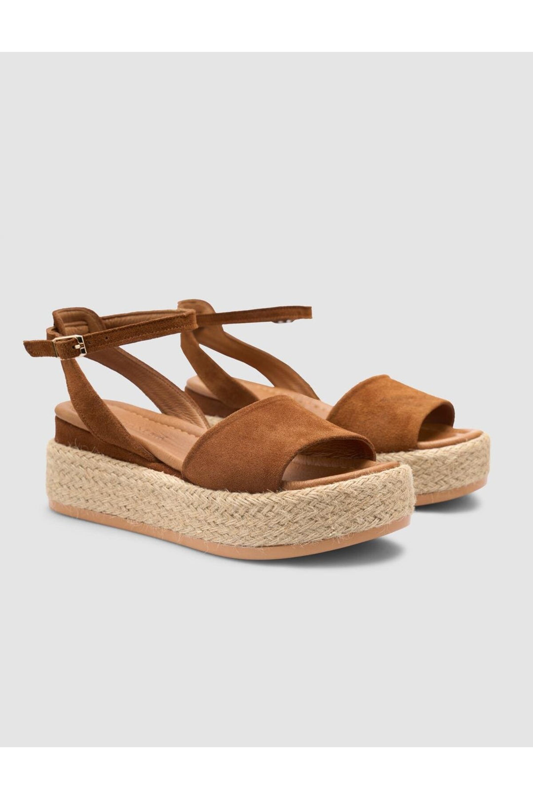 Cabani Shoes Sandales en suède pour femmes en cuir véritable 100% couleur tabac - Tabac