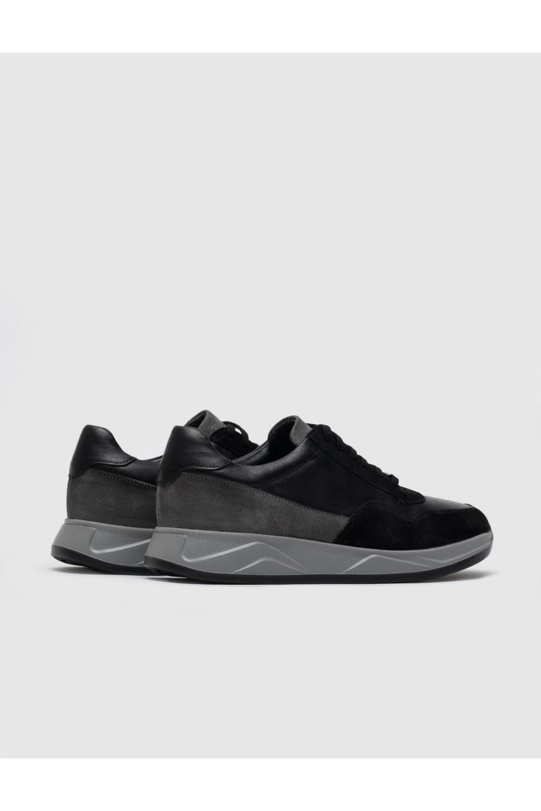Cabani Shoes Chaussures de sport pour hommes en cuir véritable gris suédé à lacets - Gris