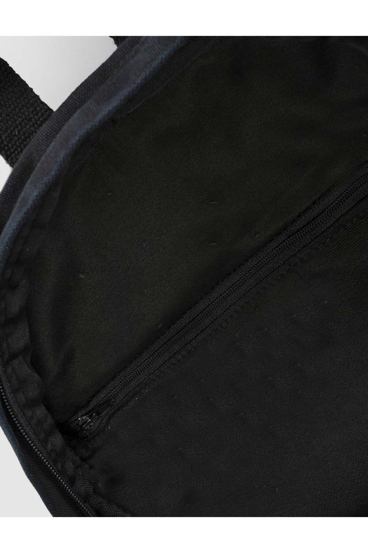 Cabani Shoes Sac à dos unisexe en lin noir avec imprimé vintage - Noir