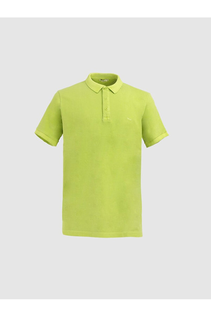 LTB T-shirt vert à col polo et effet pâle