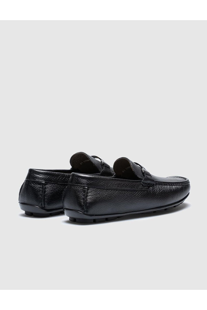 Cabani Shoes Mocassin homme en cuir véritable noir à boucle - Noir