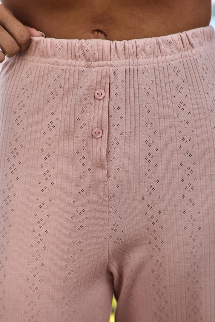 Lovely Things KIMBERLY Pantalon de pyjama Pointelle - Écru