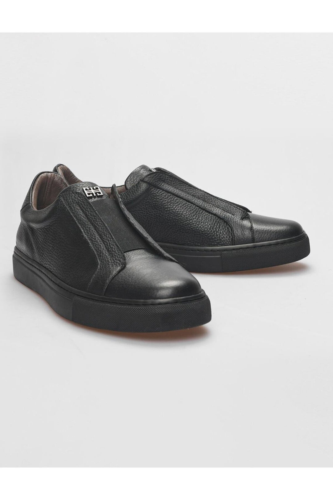 Cabani Shoes Chaussures de sport pour hommes en cuir véritable noir à lacets. - Noir