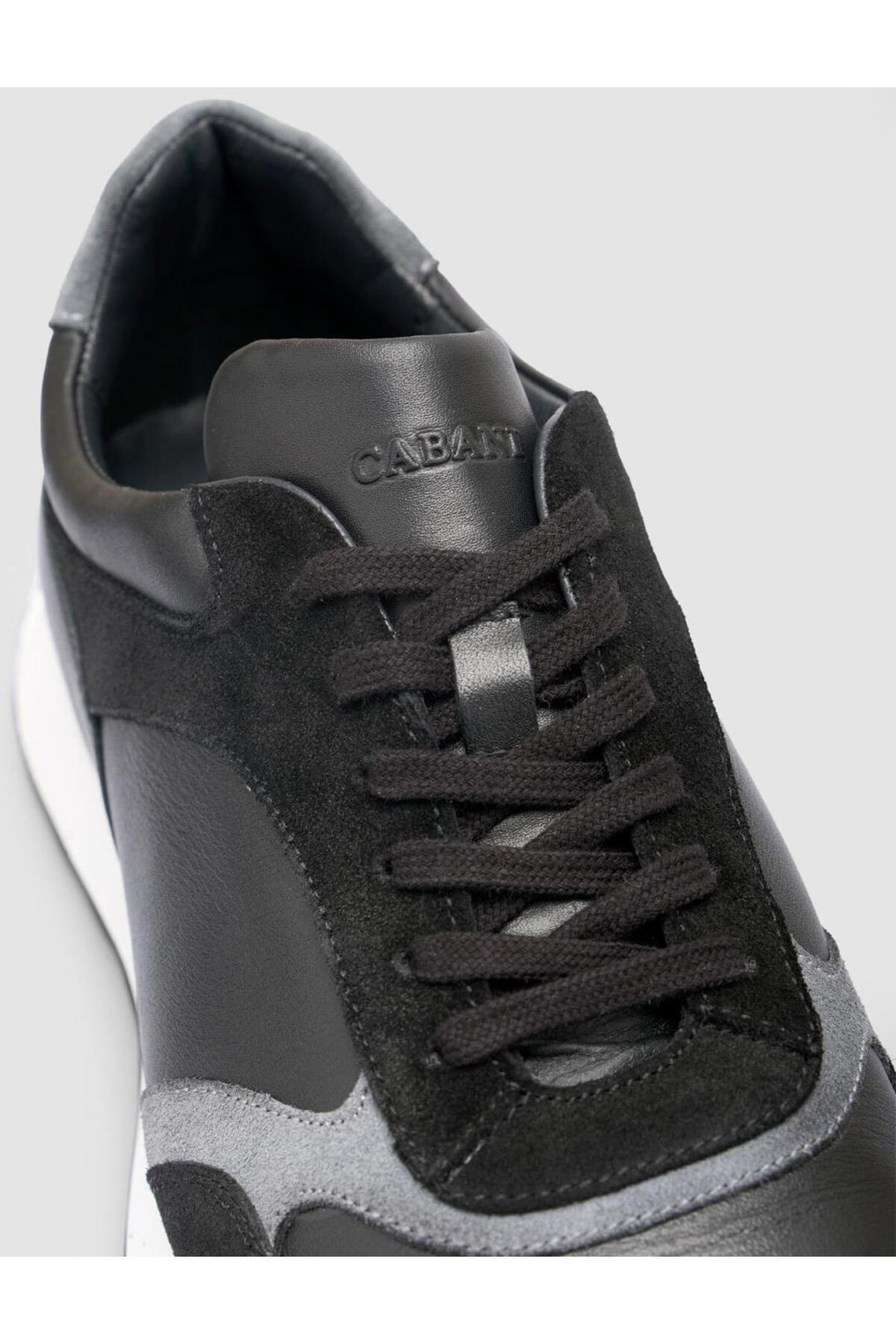 Cabani Shoes Chaussures de sport pour hommes en cuir véritable noir à lacets 100% - Noir