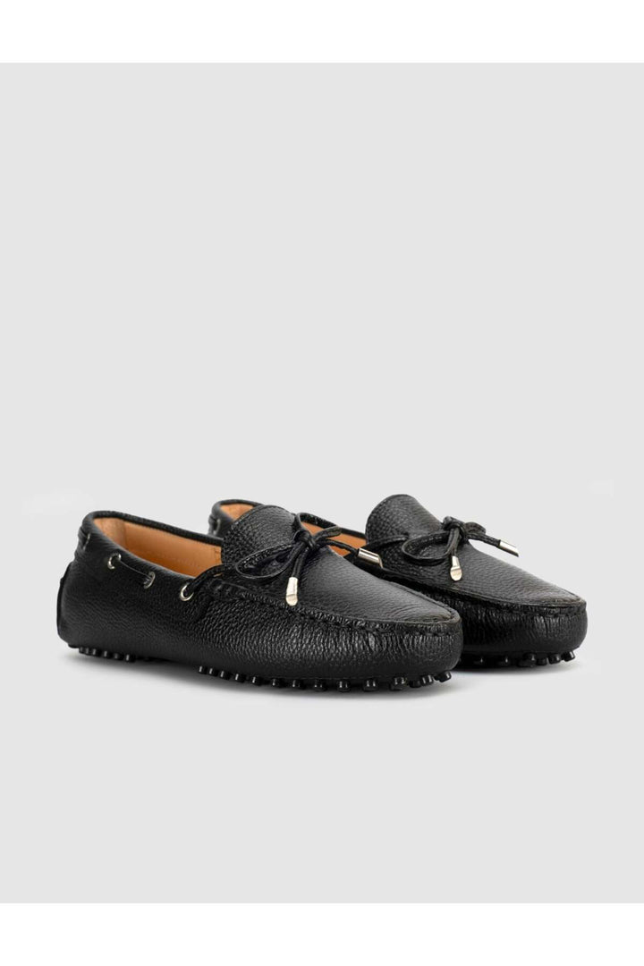 Cabani Shoes Chaussures pour femmes en cuir véritable noir à lacets (mocassins) - Noir