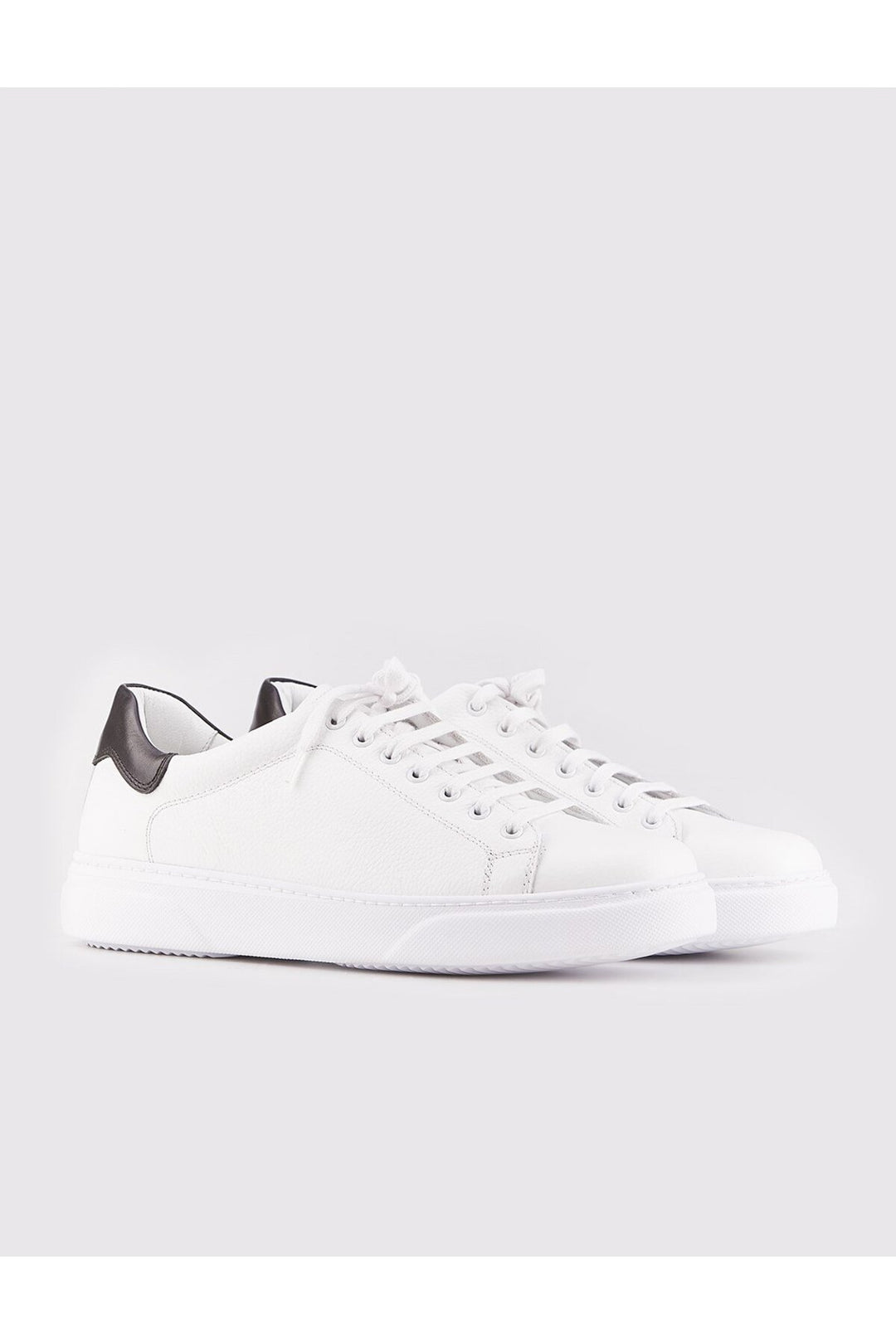 Cabani Shoes Chaussures de sport pour hommes en cuir véritable noires à lacets - Noir
