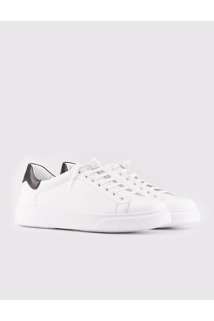 Cabani Shoes Chaussures de sport pour hommes en cuir véritable noires à lacets - Noir