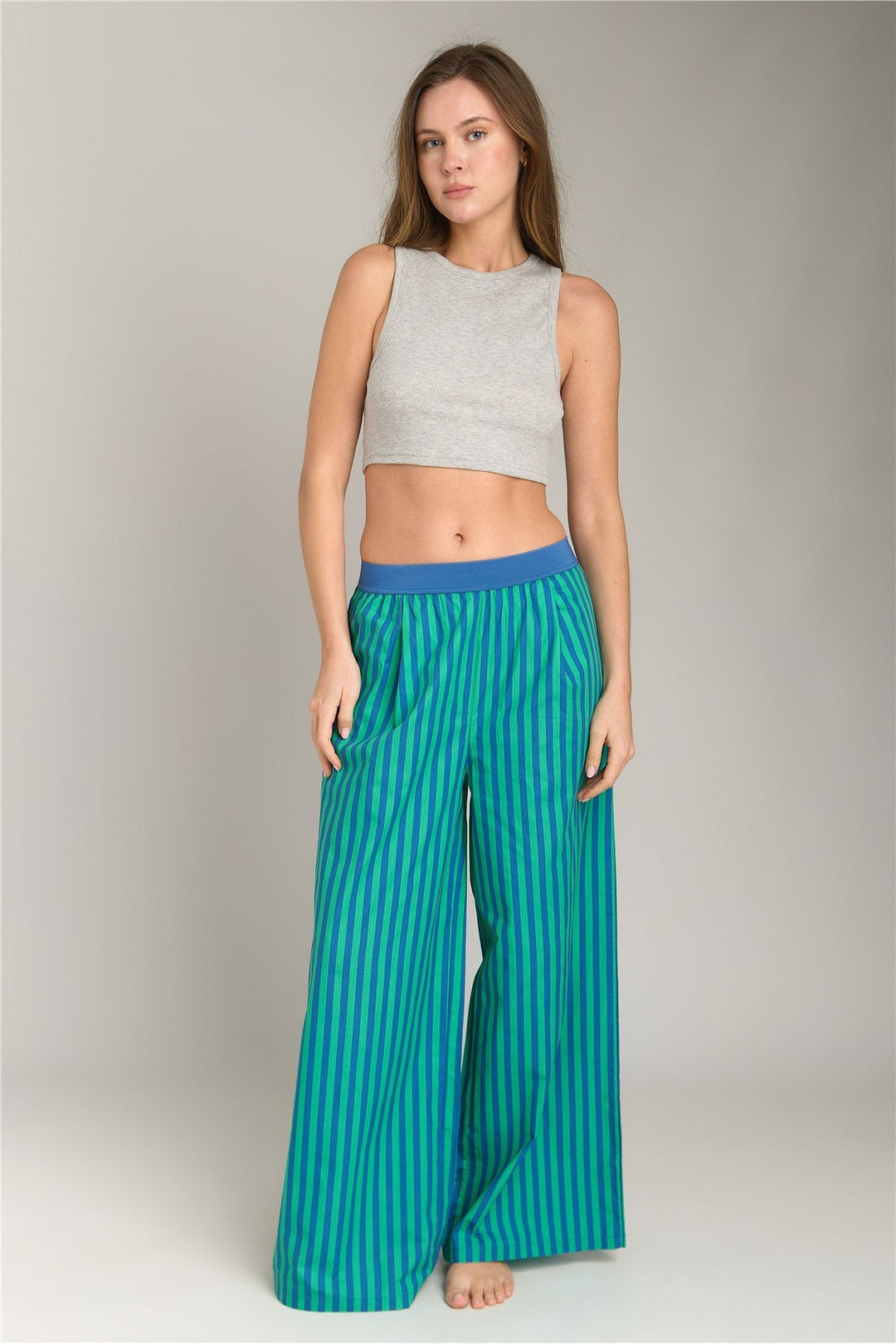 Lovely Things SANDRA Poplin Pileli Pantolon Pijama Altı - Bordo