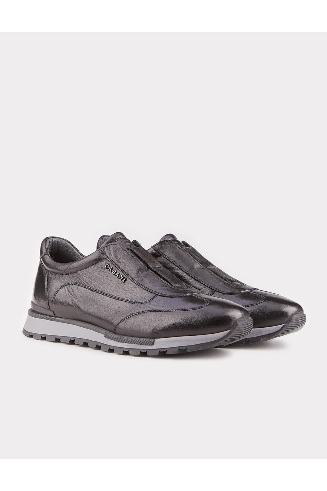 Cabani Shoes Chaussures de sport pour hommes en cuir véritable noir avec semelle thermo. - Noir