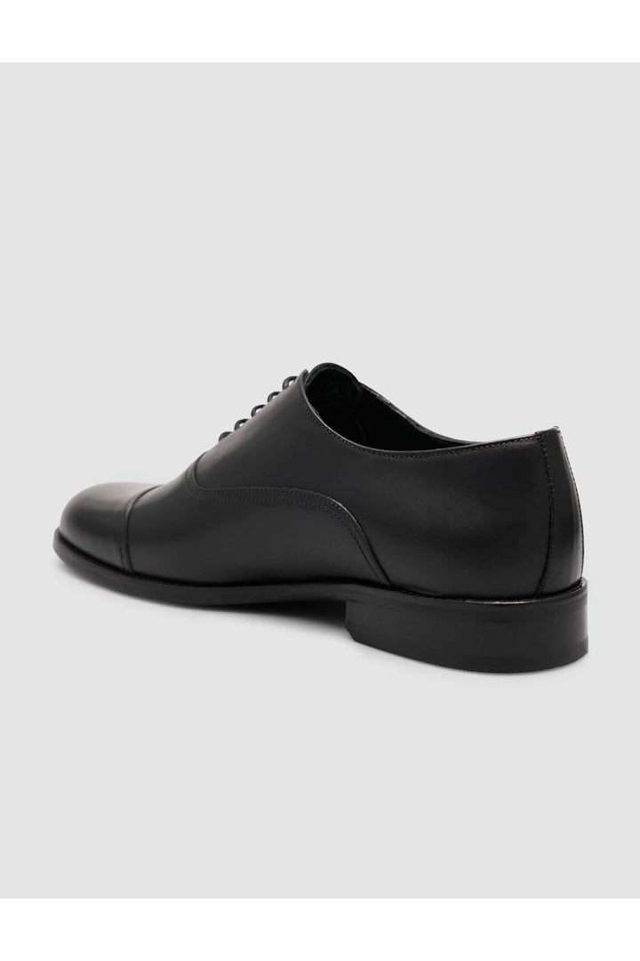 Cabani Shoes Chaussures classiques pour hommes en cuir véritable à lacets noires - Noir