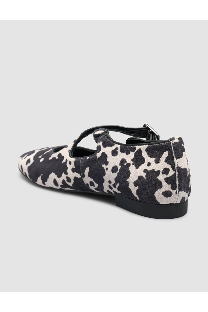 Cabani Shoes Ballerines pour femmes en cuir véritable 100% noir et blanc - Noir / Blanc