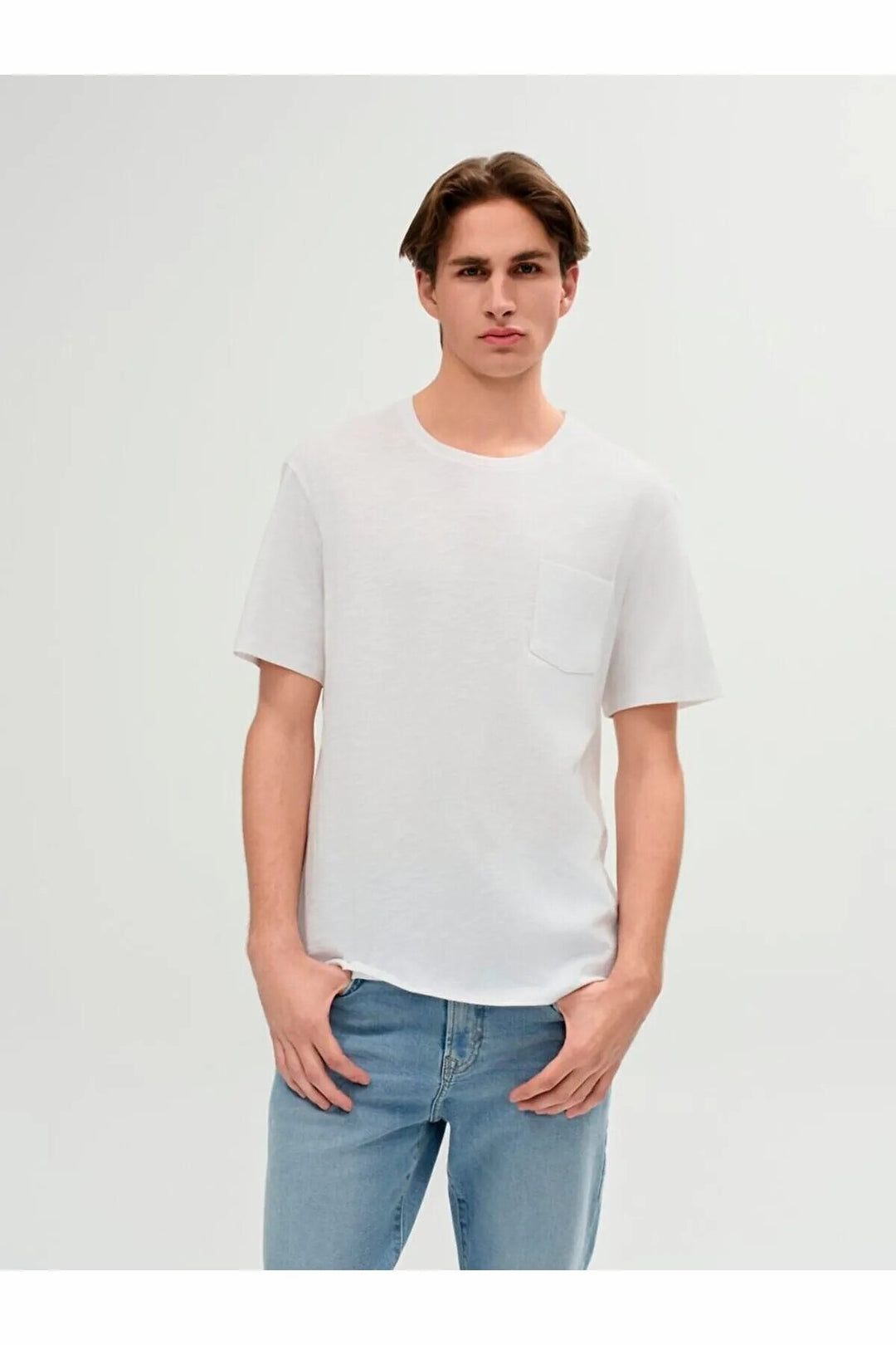 LTB T-shirt blanc classique à manches courtes avec col Pressure Zero