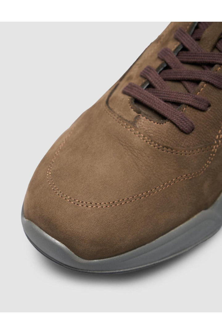 Cabani Shoes %100 Cuir véritable Chaussures de sport pour hommes en suède kaki à lacets - Kaki